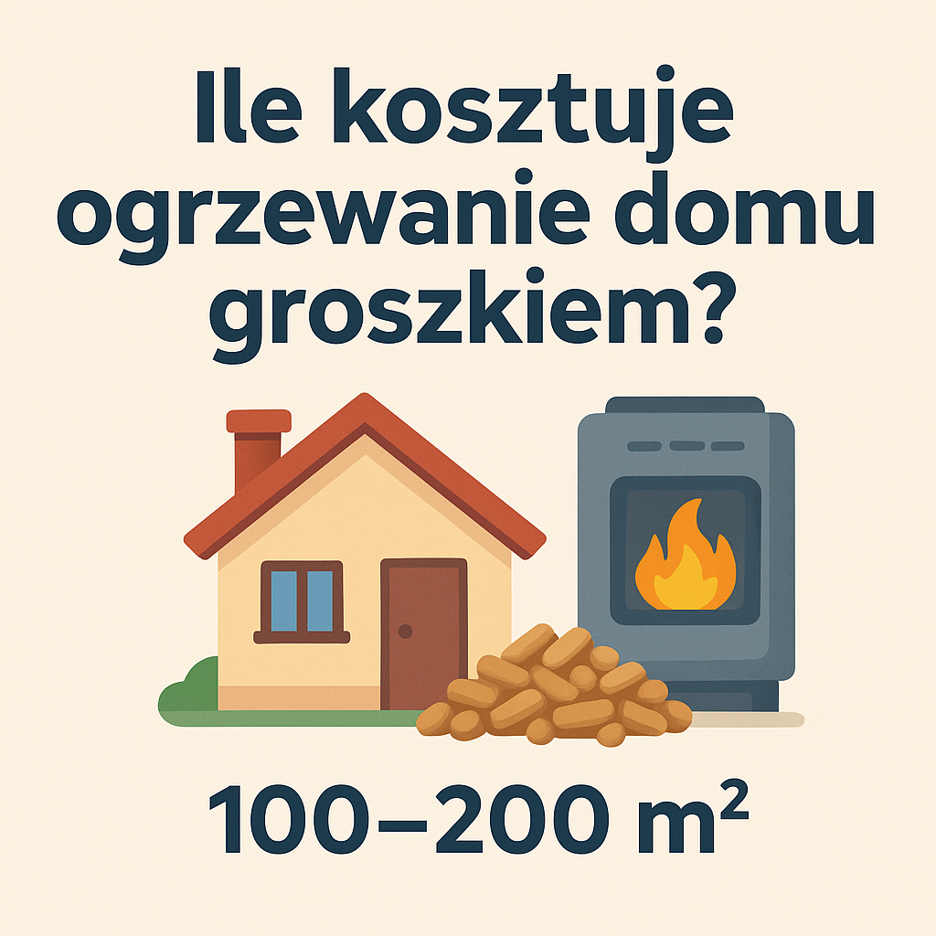 Ile kosztuje ogrzewanie domu groszkiem? Rzeczywiste wyliczenia 100–200 m² (2025)